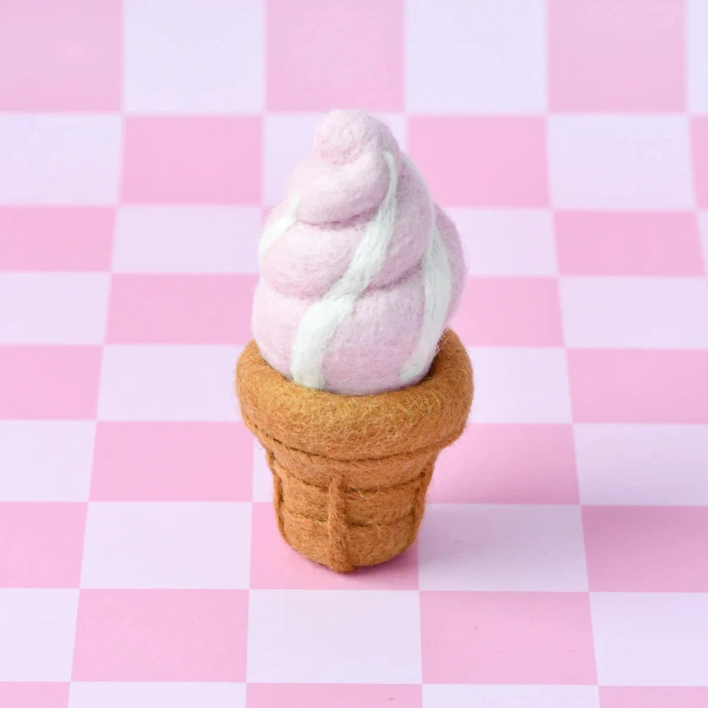 FELT STRAWBERRY SOFT SERVE ICE CREAM