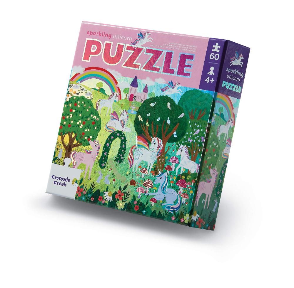 CROCODILE CREEK SPARKLING UNICORN FOIL PUZZLE 60pc