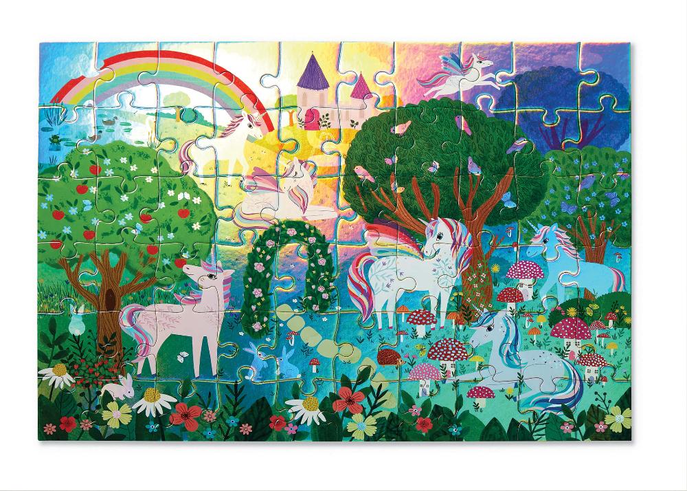 CROCODILE CREEK SPARKLING UNICORN FOIL PUZZLE 60pc