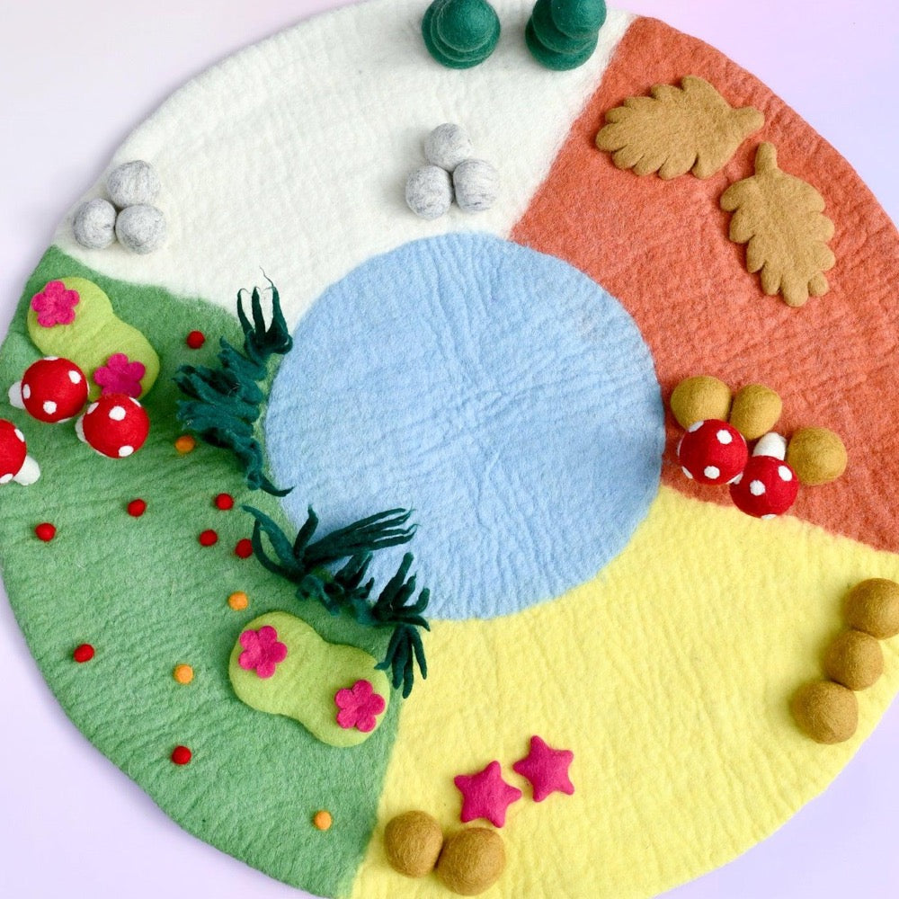 TARA TREASURES FELT FOUR SEASONS PLAY MAT (80CM DIAMETER)