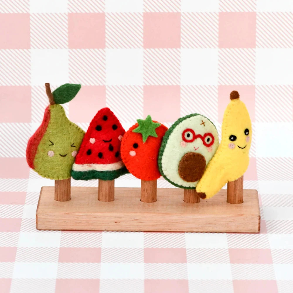 TARA TREASURES FELT FRUIT FINGER PUPPET SET