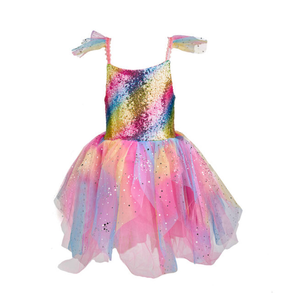 GREAT PRETENDER RAINBOW FAIRY DRESS WITH WINGS SIZE 7-8