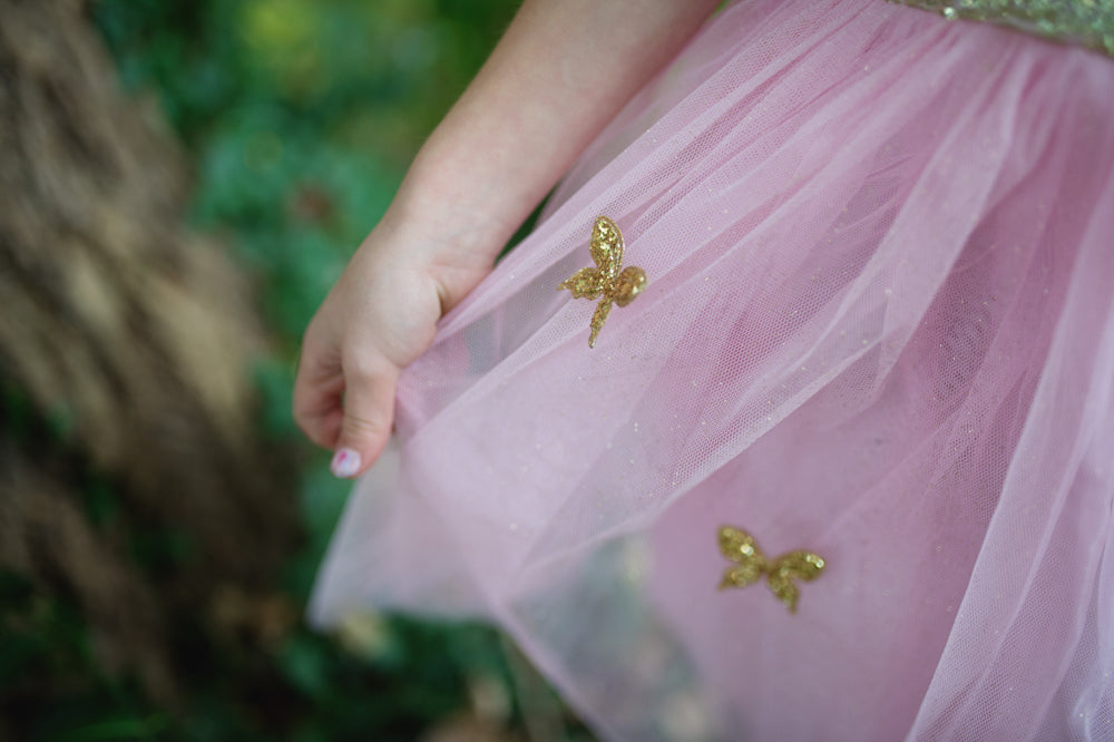 GREAT PRETENDER GOLD SEQUINS BUTTERFLY DRESS WITH WINGS SIZE 5-7