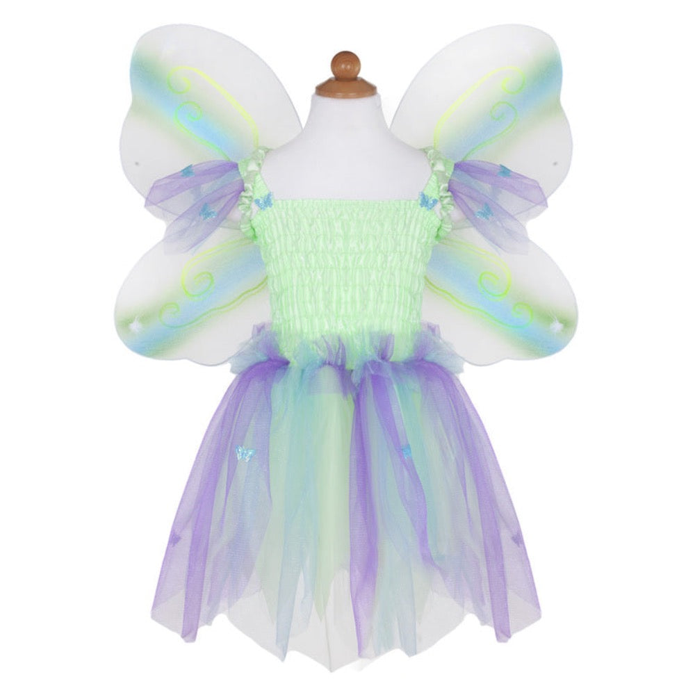 GREAT PRETENDER GREEN BUTTERFLY DRESS WITH WINGS AND WAND SIZE 5-6