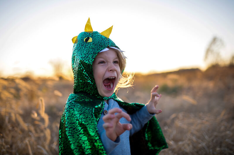 GREAT PRETENDER METALLIC GREEN DRAGON CAPE 2-3
