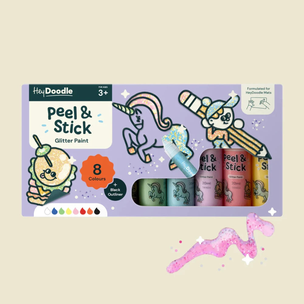 HEY DOODLE PEEL AND STICK GLITTER PAINT