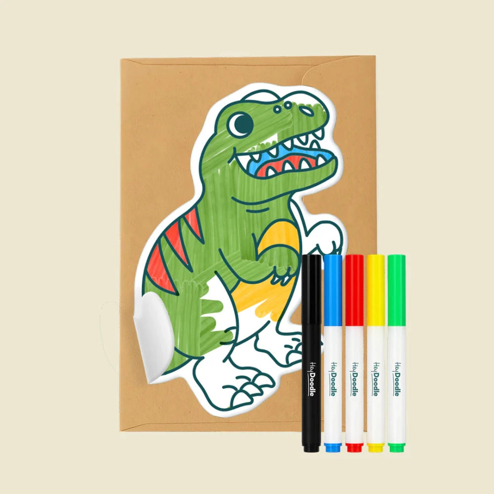 HEY DOODLE REX THE DINOSAUR FOREVER GREETING CARD