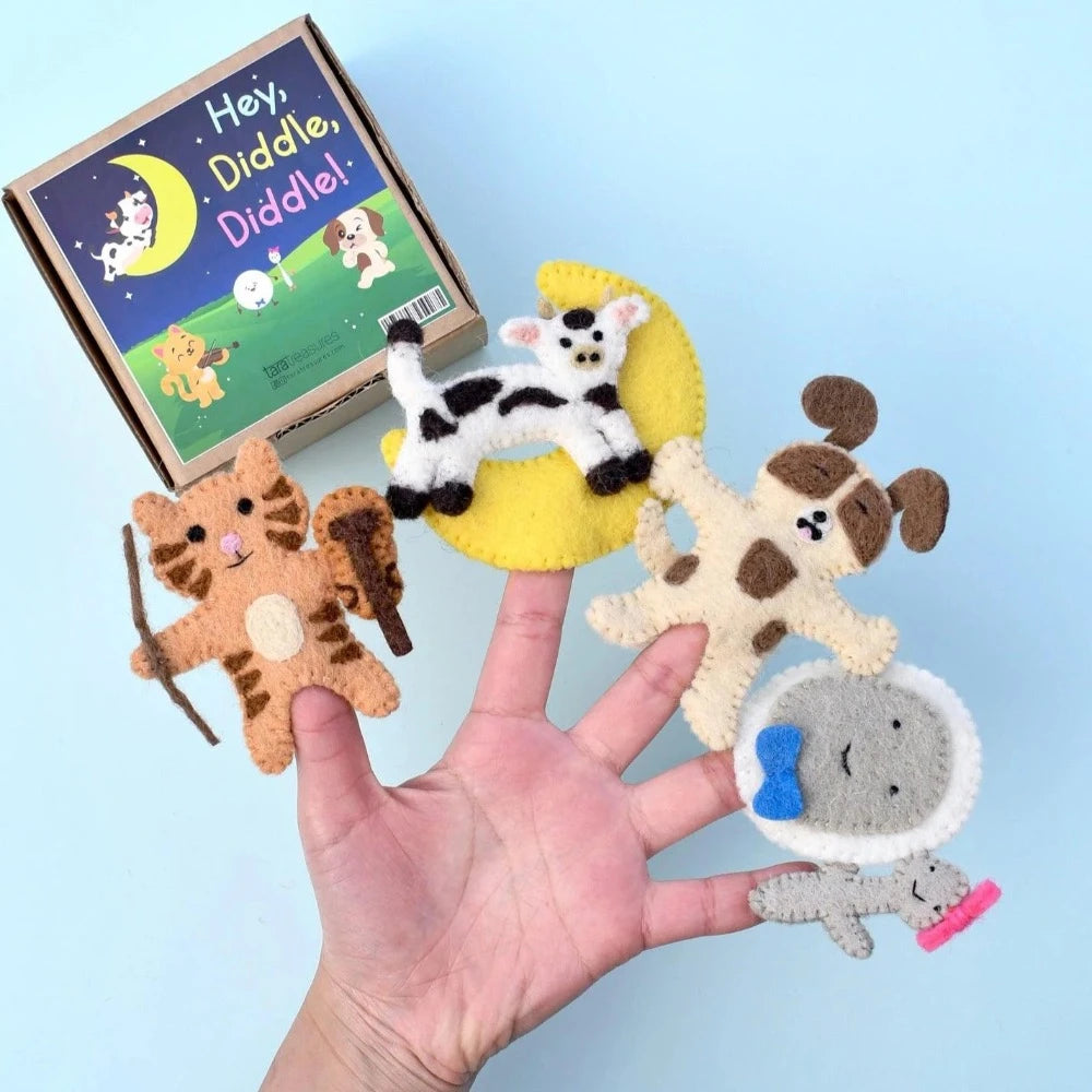 Hey Diddle Diddle Finger Puppet Set - Tolly Toys