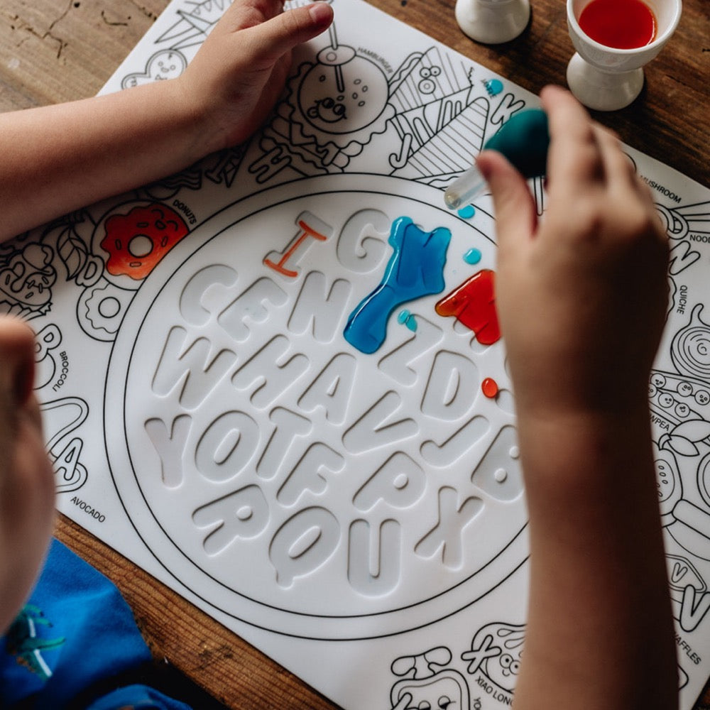 HEY DOODLE PLACEMAT ALPHABET SOUP