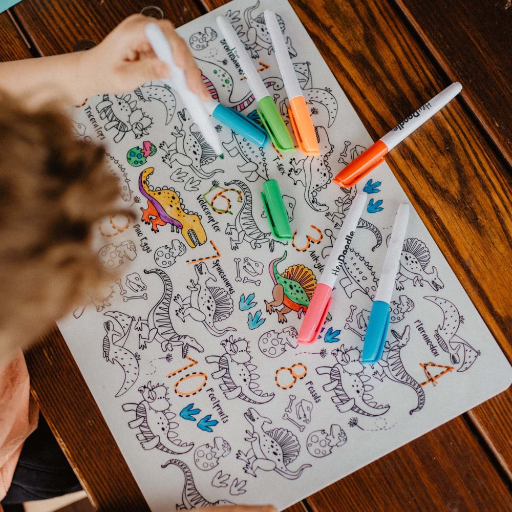 HEY DOODLE PLACEMAT 123 DINO ROAR