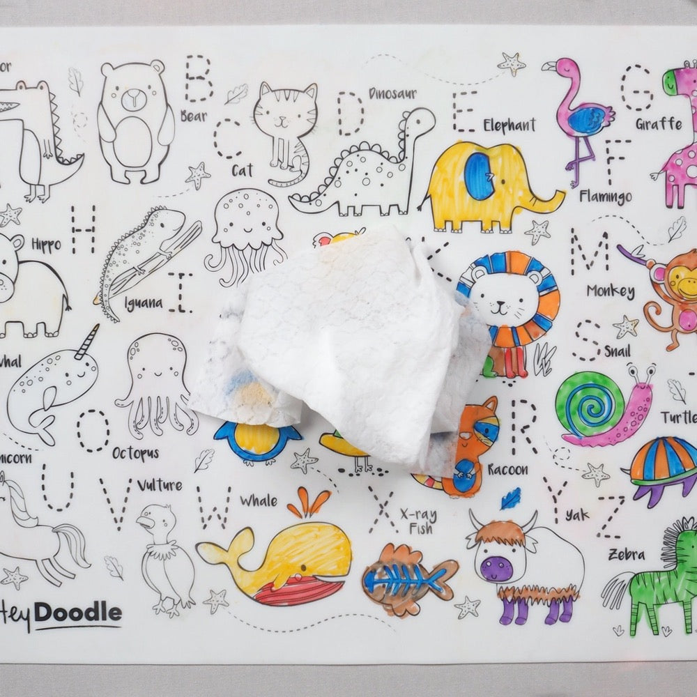 HEY DOODLE PLACEMAT ABC INTO THE WILD