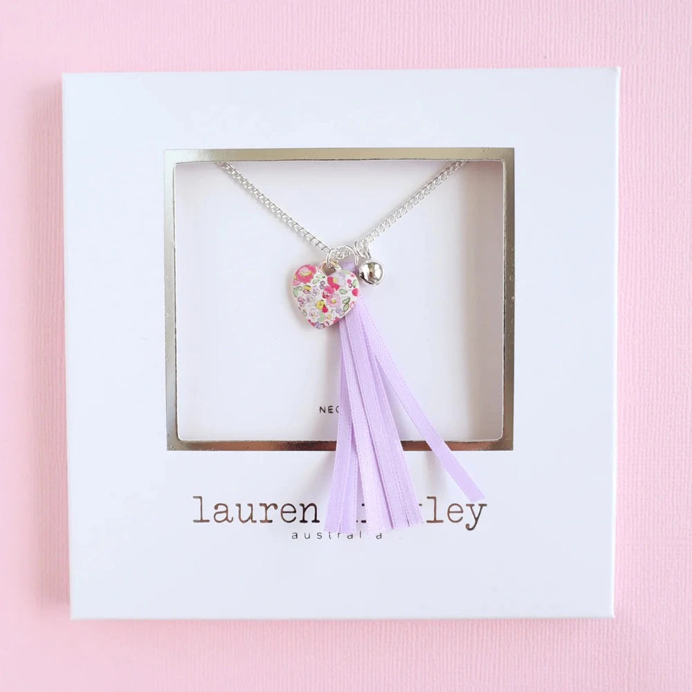 LAUREN HINKLEY PETITE FLEUR HEART NECKLACE