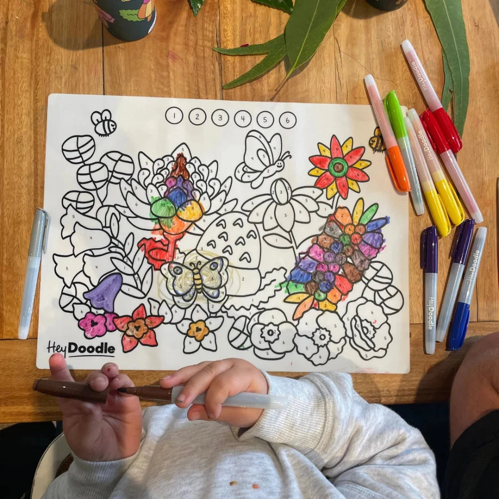 HEY DOODLE PLACEMAT FLOWER POWER