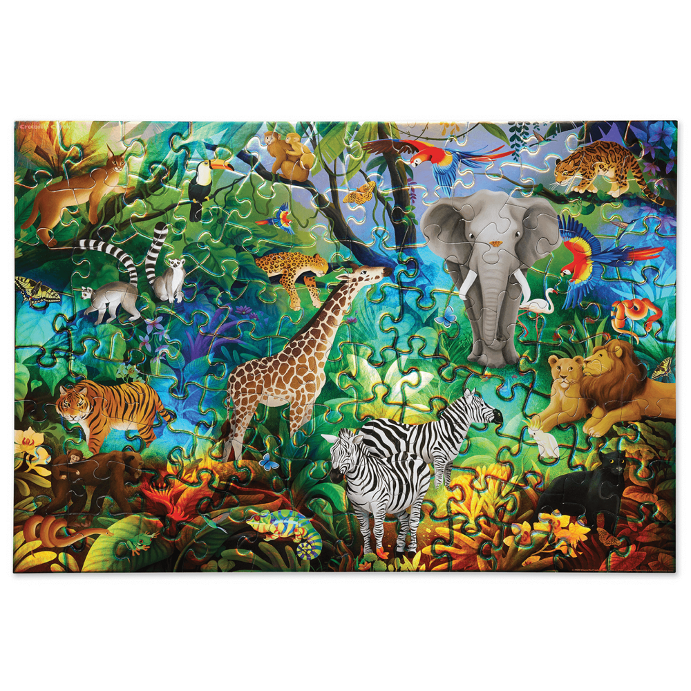 CROCODILE CREEK HOLOGRAPHIC PUZZLE JUNGLE PARADISE 100 PIECE