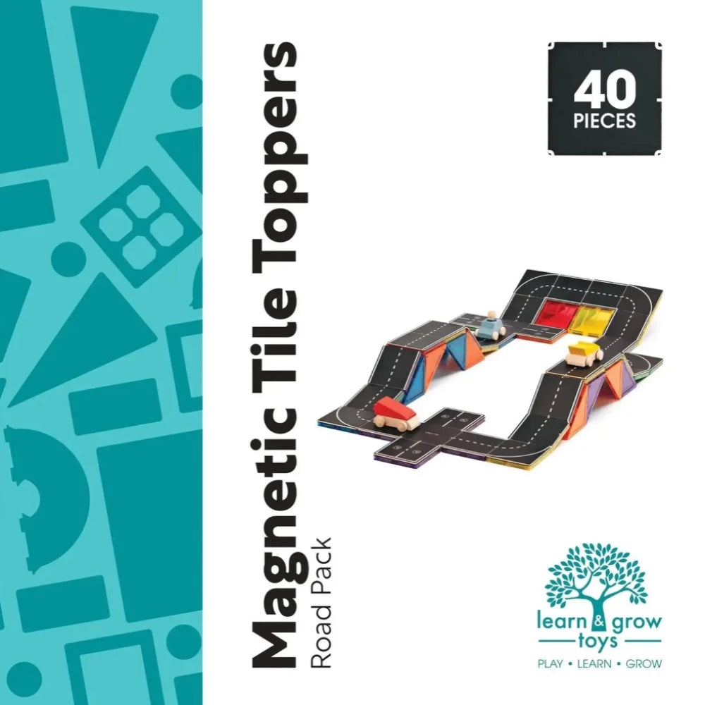 LEARN AND GROW MAGNETIC ROAD TILE TOPPERS 40 PC