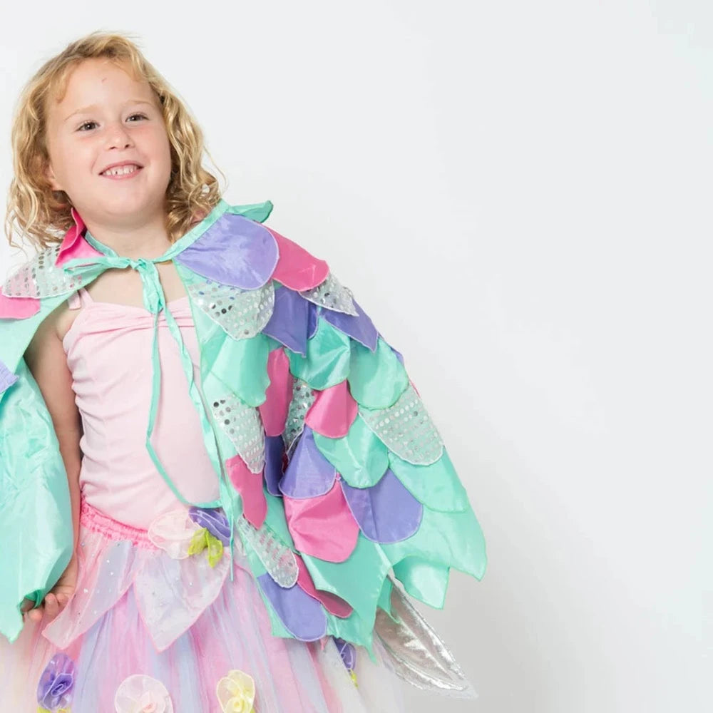 FAIRY GIRLS RAINBOW FISH CAPE PASTEL