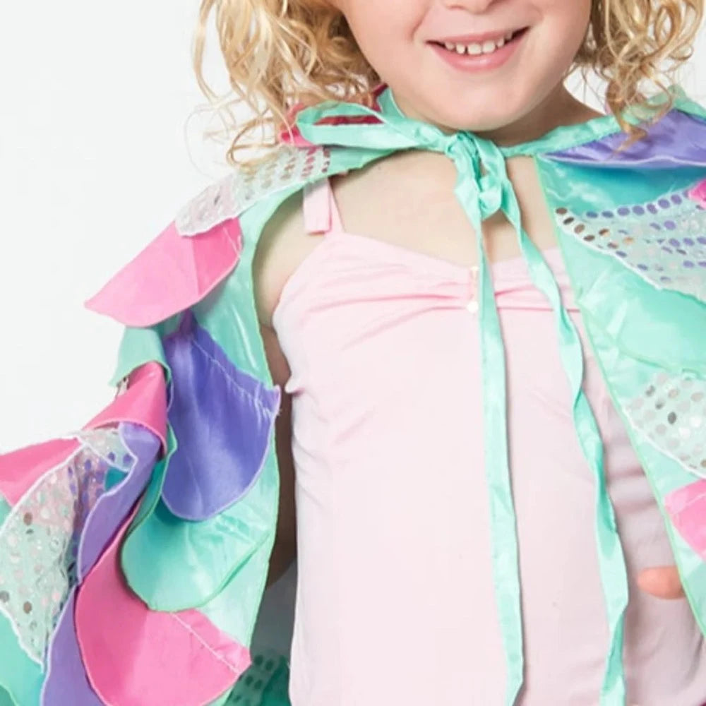 FAIRY GIRLS RAINBOW FISH CAPE PASTEL