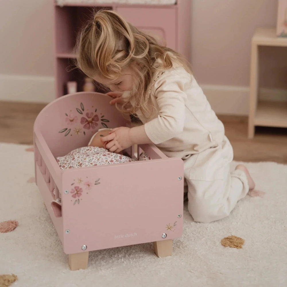LITTLE DUTCH DOLL BED WITH TEXTILES
