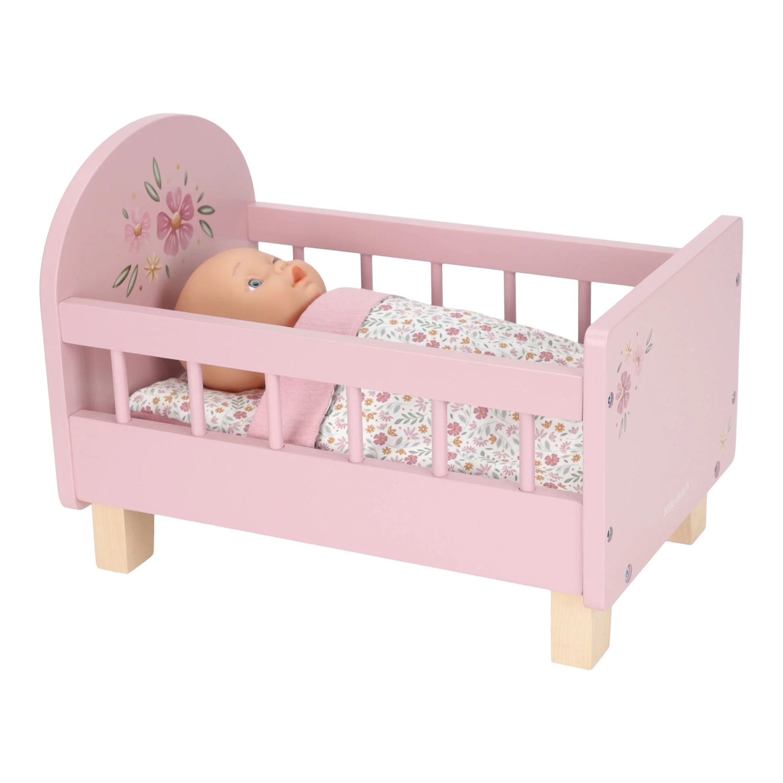 LITTLE DUTCH DOLL BED WITH TEXTILES