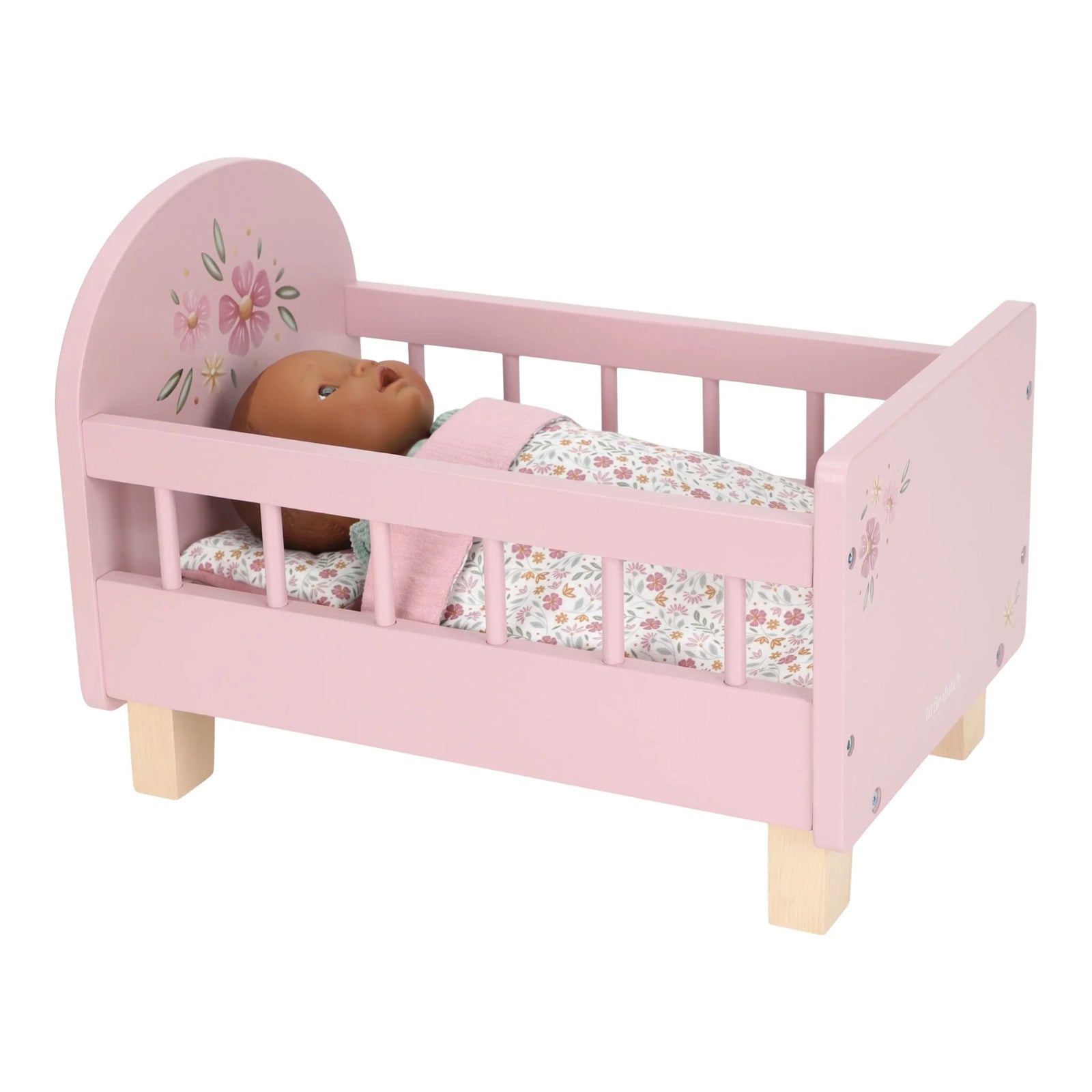 LITTLE DUTCH DOLL BED WITH TEXTILES