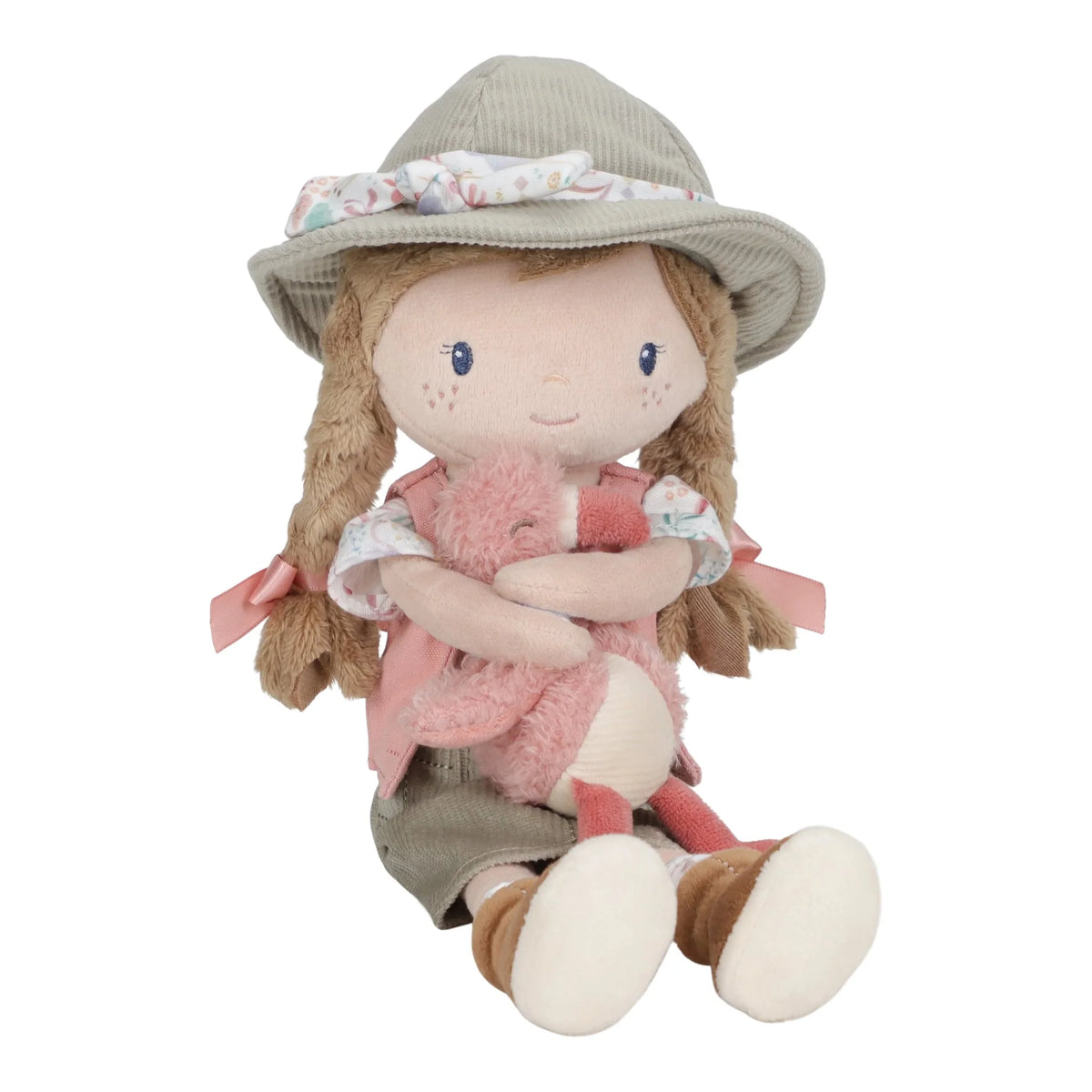 LITTLE DUTCH SAFARI FRIENDS RANGER ROSA WITH FLAMINGO CUDDLE DOLL