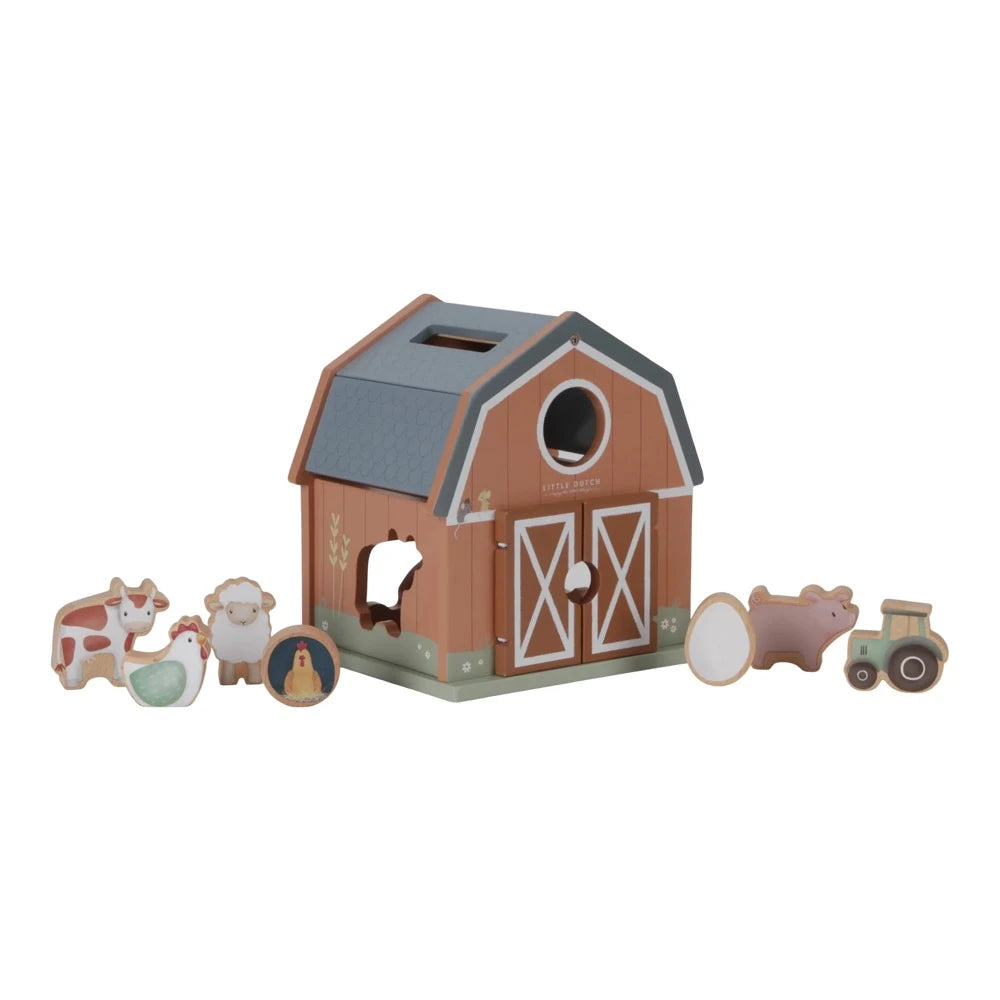 LITTLE DUTCH WOODEN FARM SHAPE SORTER