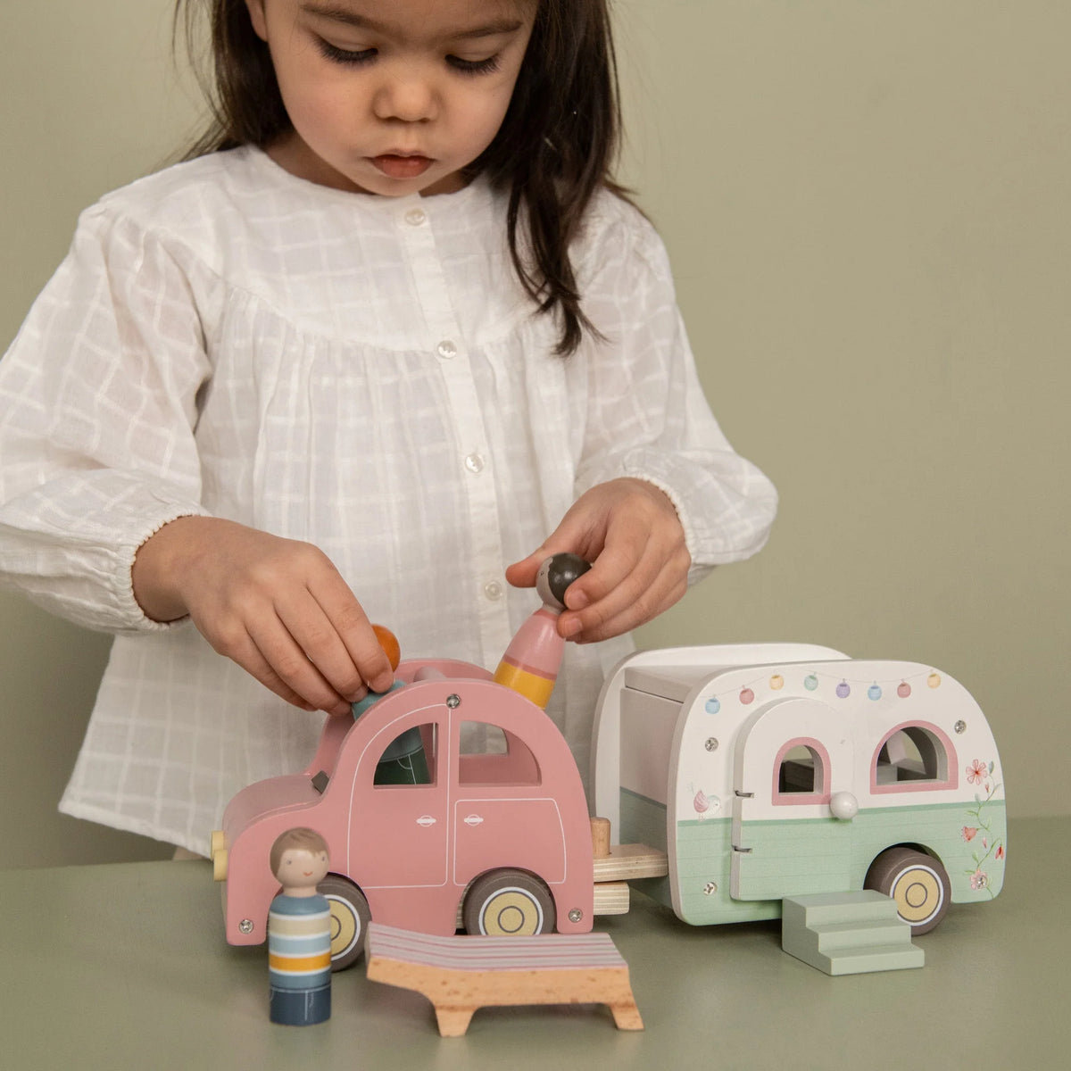 LITTLE DUTCH TOY CAR WITH CARAVAN