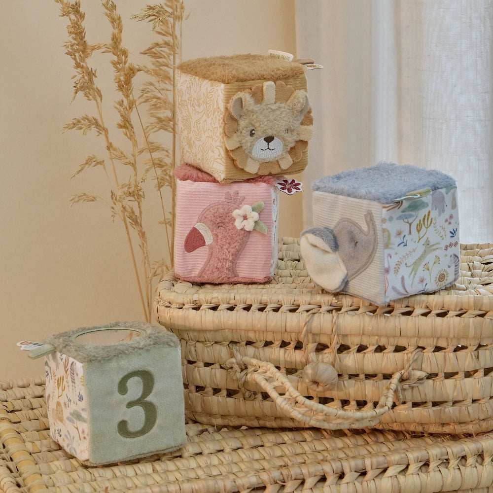 LITTLE DUTCH SAFARI FRIENDS SOFT BLOCK SET