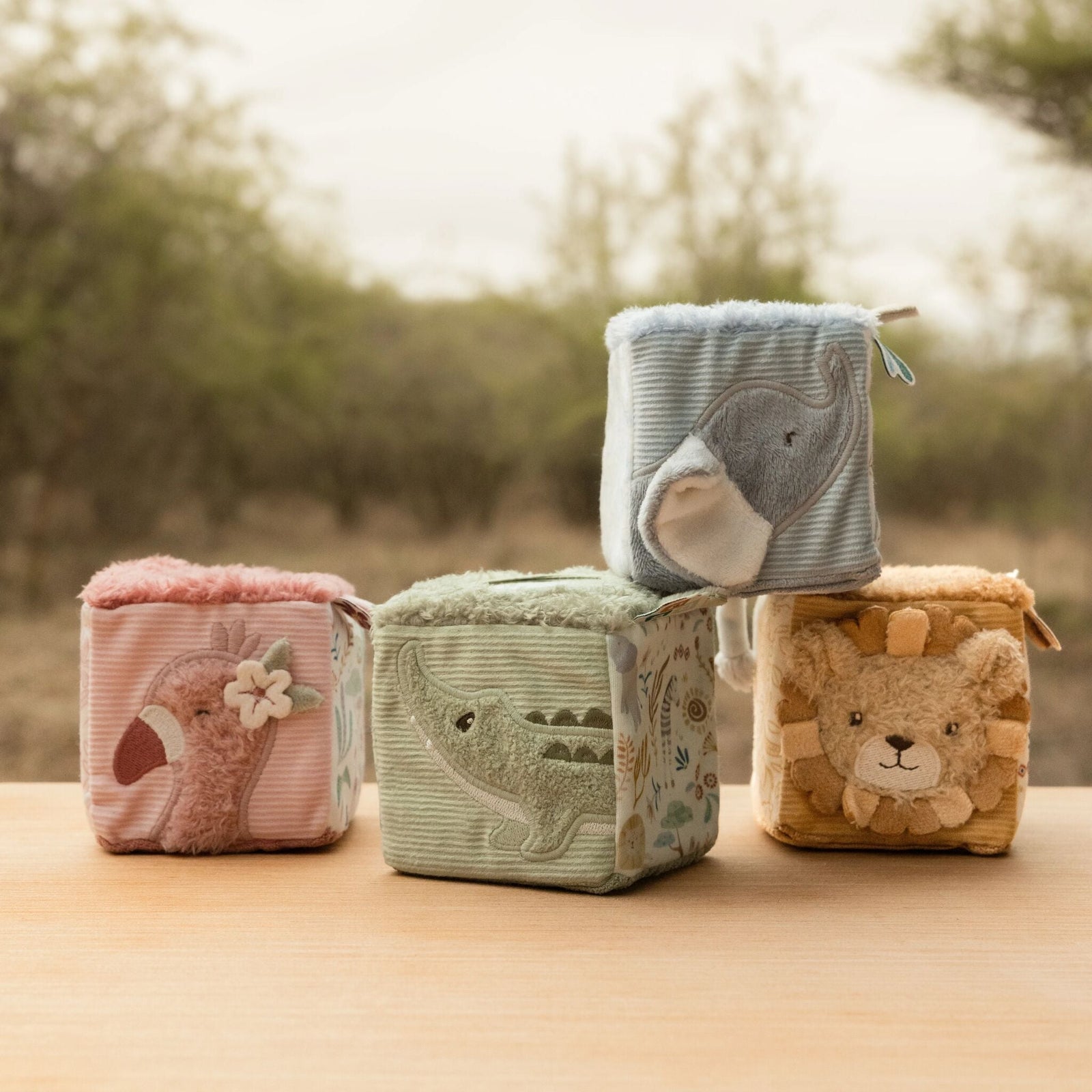 LITTLE DUTCH SAFARI FRIENDS SOFT BLOCK SET