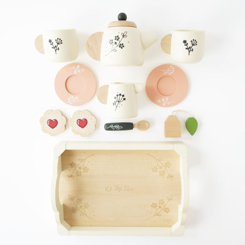 LE TOY VAN WOODEN TEA SET AND TRAY