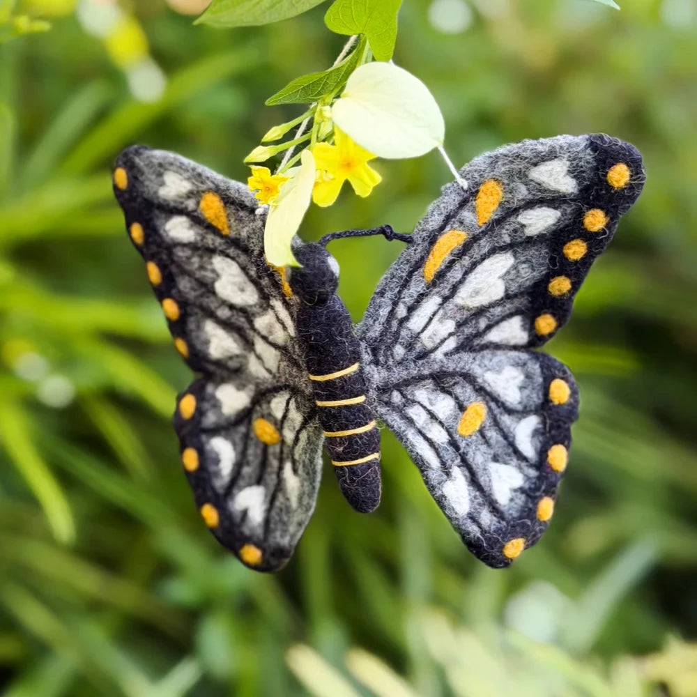 TARA TREASURES MAY GIBBS FELT BUTTERFLY BLACK