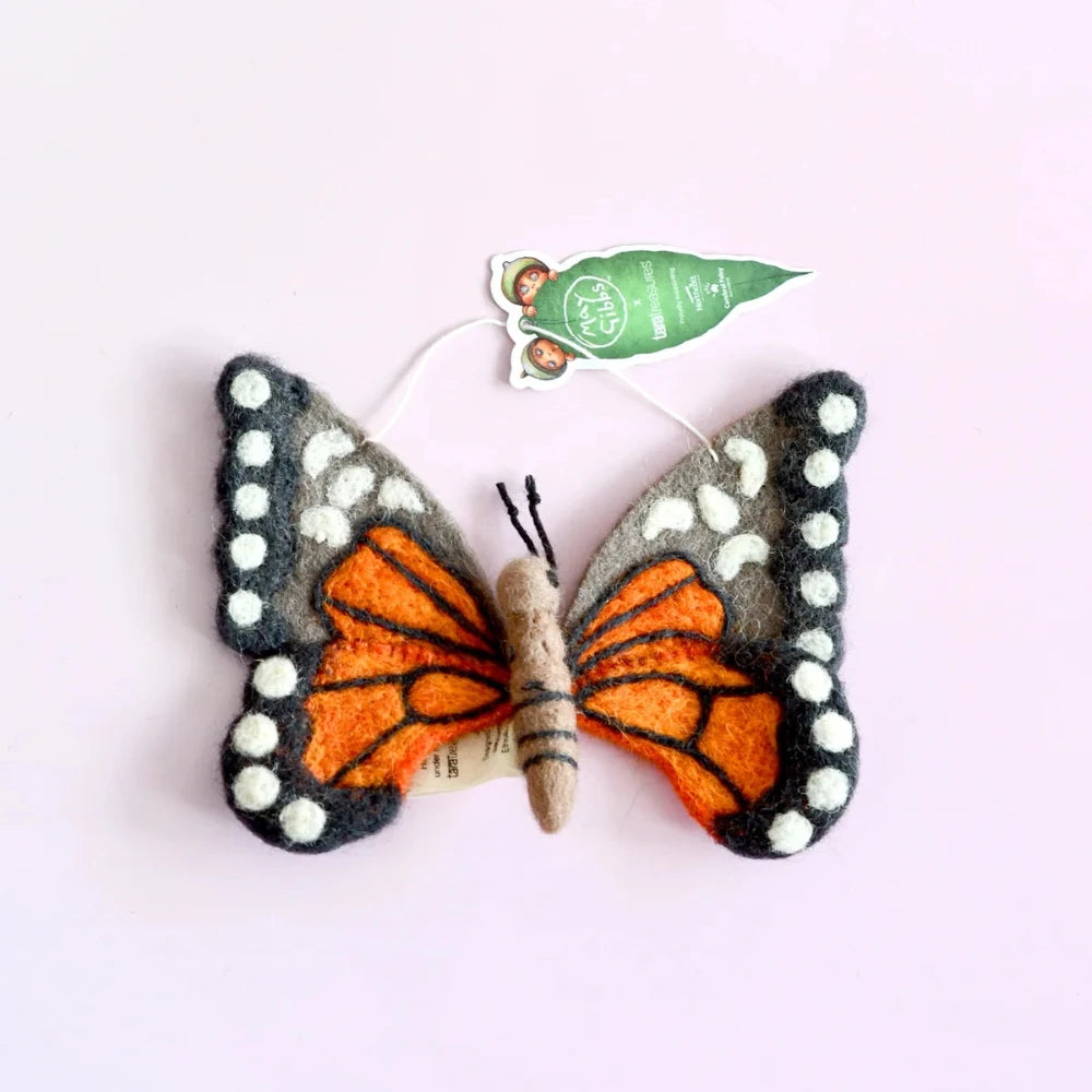 TARA TREASURES MAY GIBBS FELT BUTTERFLY ORANGE