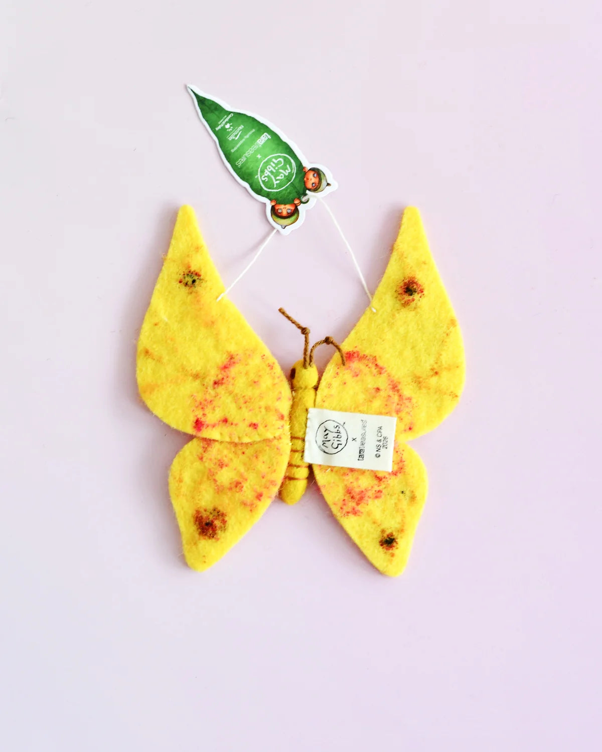 TARA TREASURES MAY GIBBS FELT BUTTERFLY YELLOW