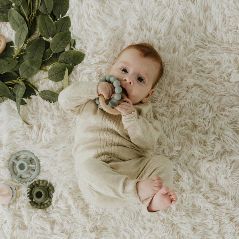 JELLYSTONE DESIGNS MAY GIBBS SILICONE MOON TEETHER SAGE