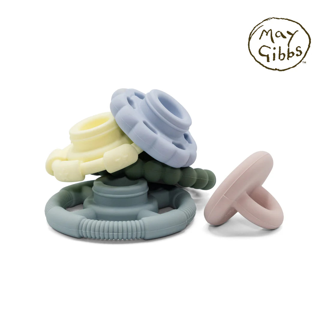 JELLYSTONE DESIGNS MAY GIBBS RAINBOW SILICONE STACKER AND TEETHING TOY
