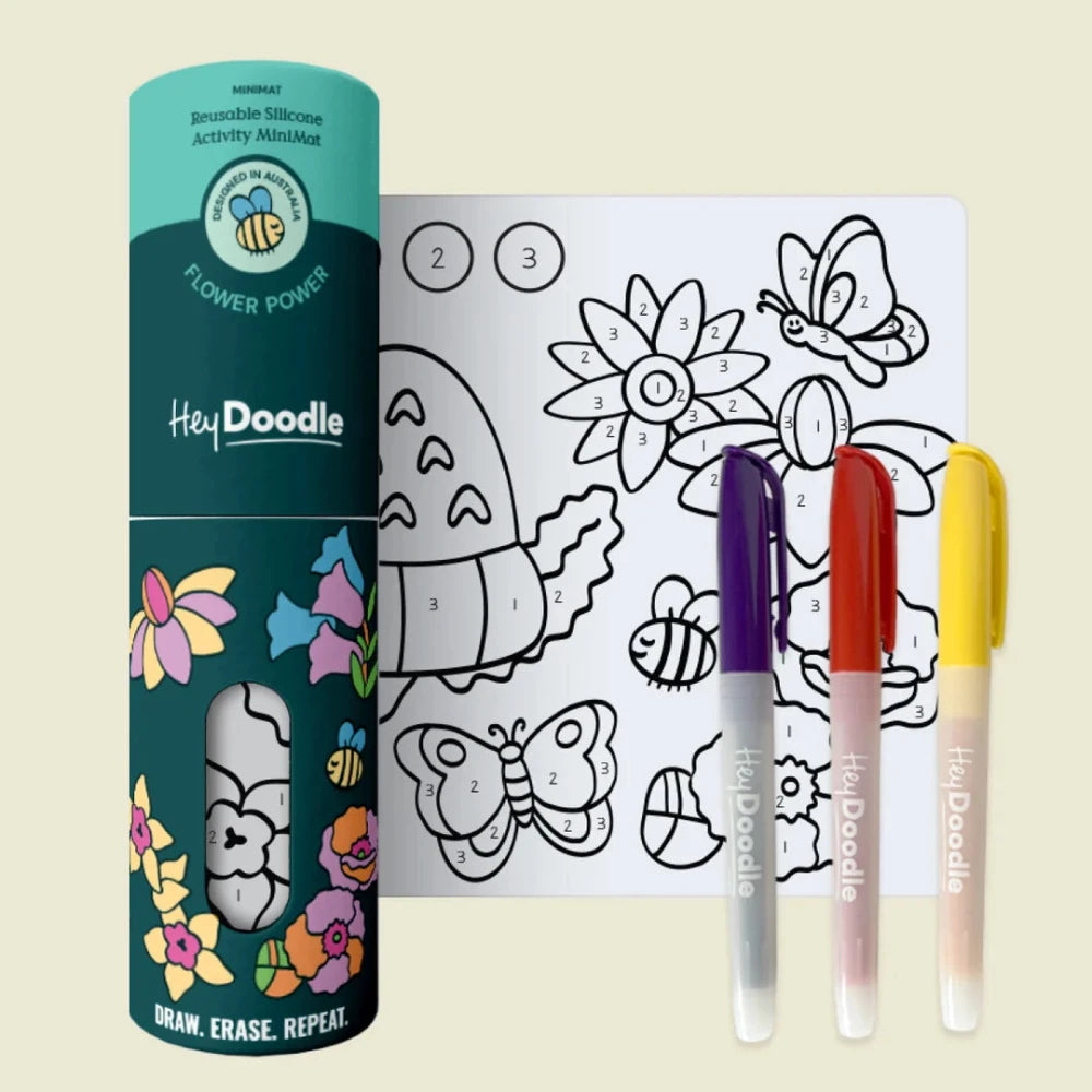 HEY DOODLE MINI MAT FLOWER POWER