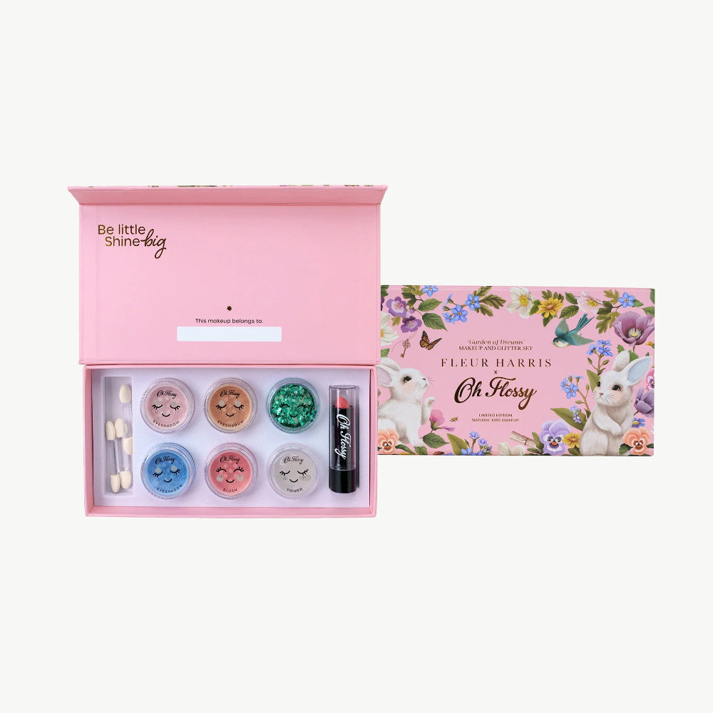 OH FLOSSY X FLEUR HARRIS GARDEN OF DREAMS COLLECTION DELUXE MAKE UP & GLITTER SET