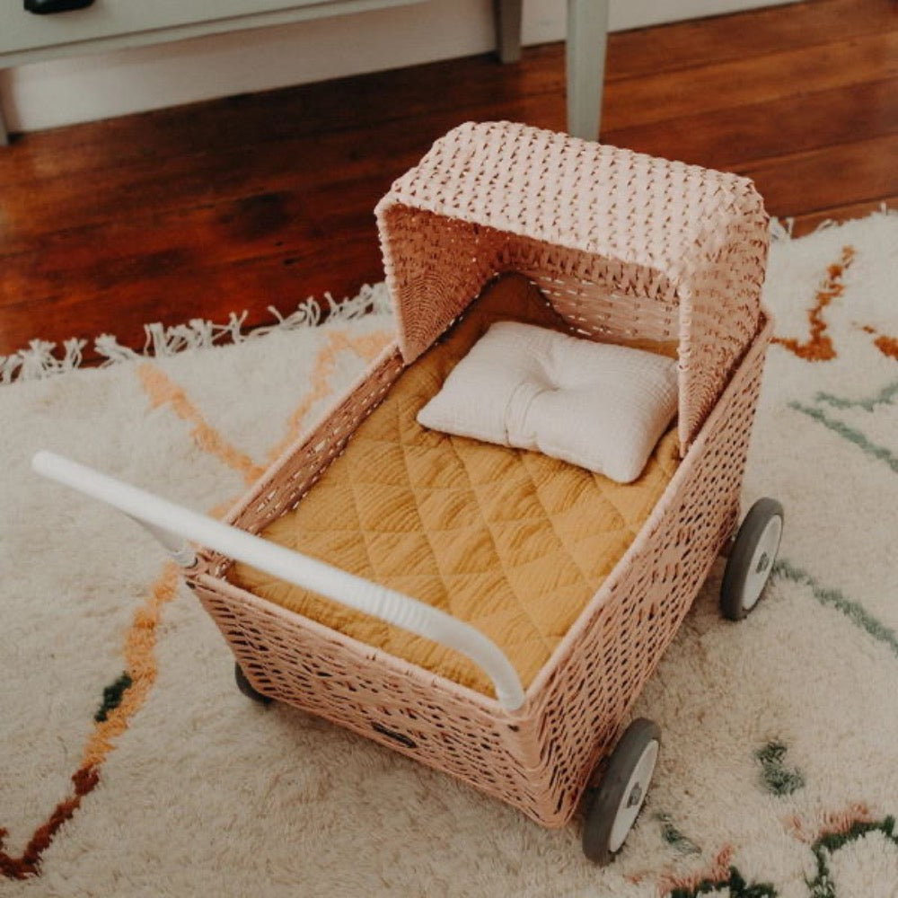OLLIELLA STROLLEY BEDDING SET MUSTARD