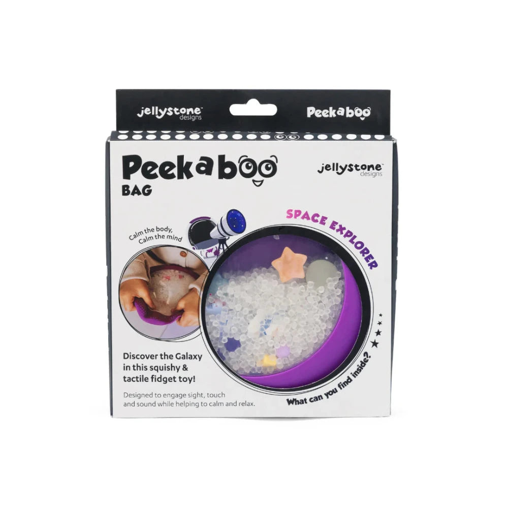 JELLYSTONE DESIGNS PEEK A BOO SENSORY BAG GALAXY EXPLORER