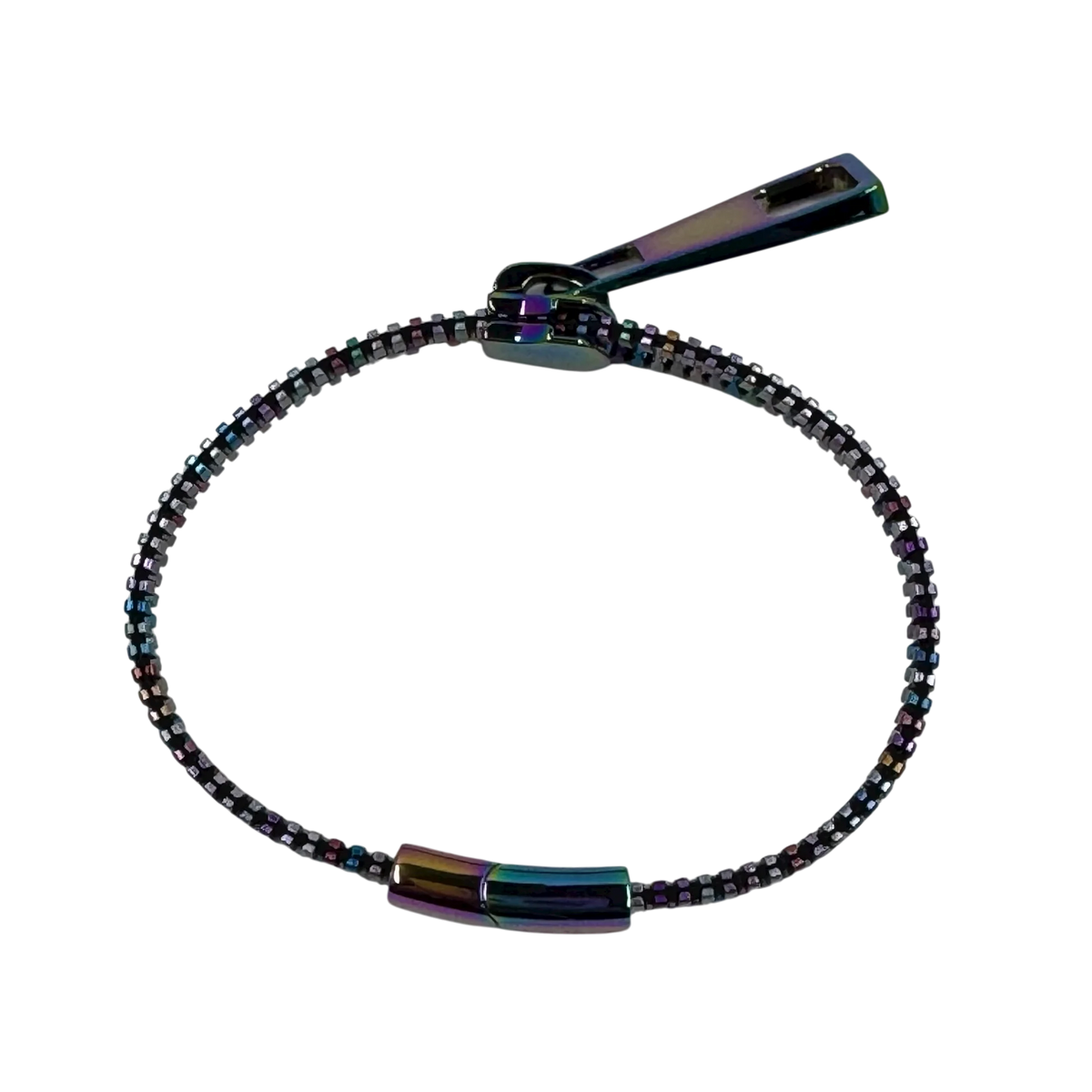 KAIKO METAL ZIPPER BRACELET OIL SLICK SMALL
