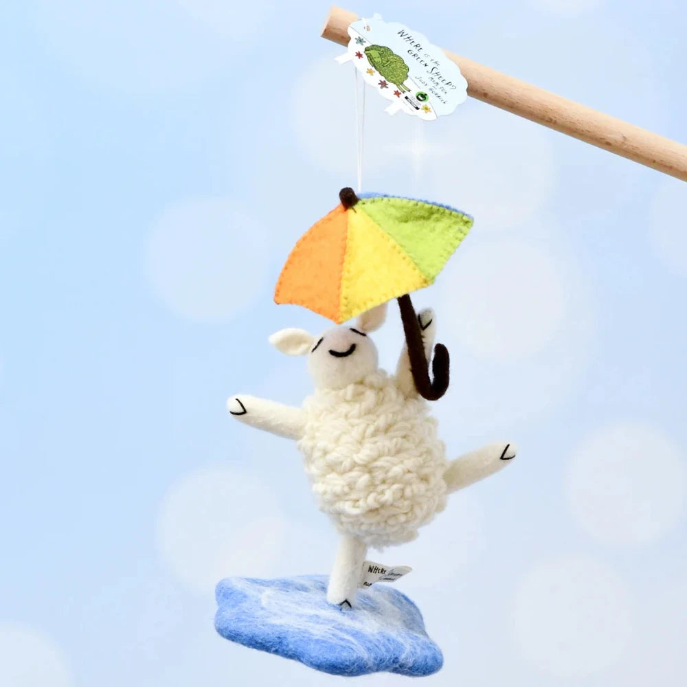 TARA TREASURES FELT WHERE IS THE GREEN SHEEP RAIN SHEEP HANGING TOY