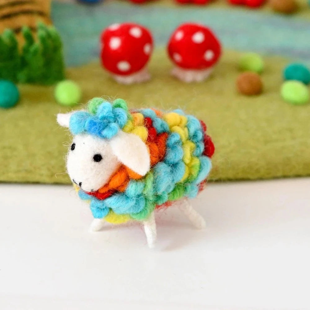 TARA TREASURES FELT RAINBOW SHEEP TOY