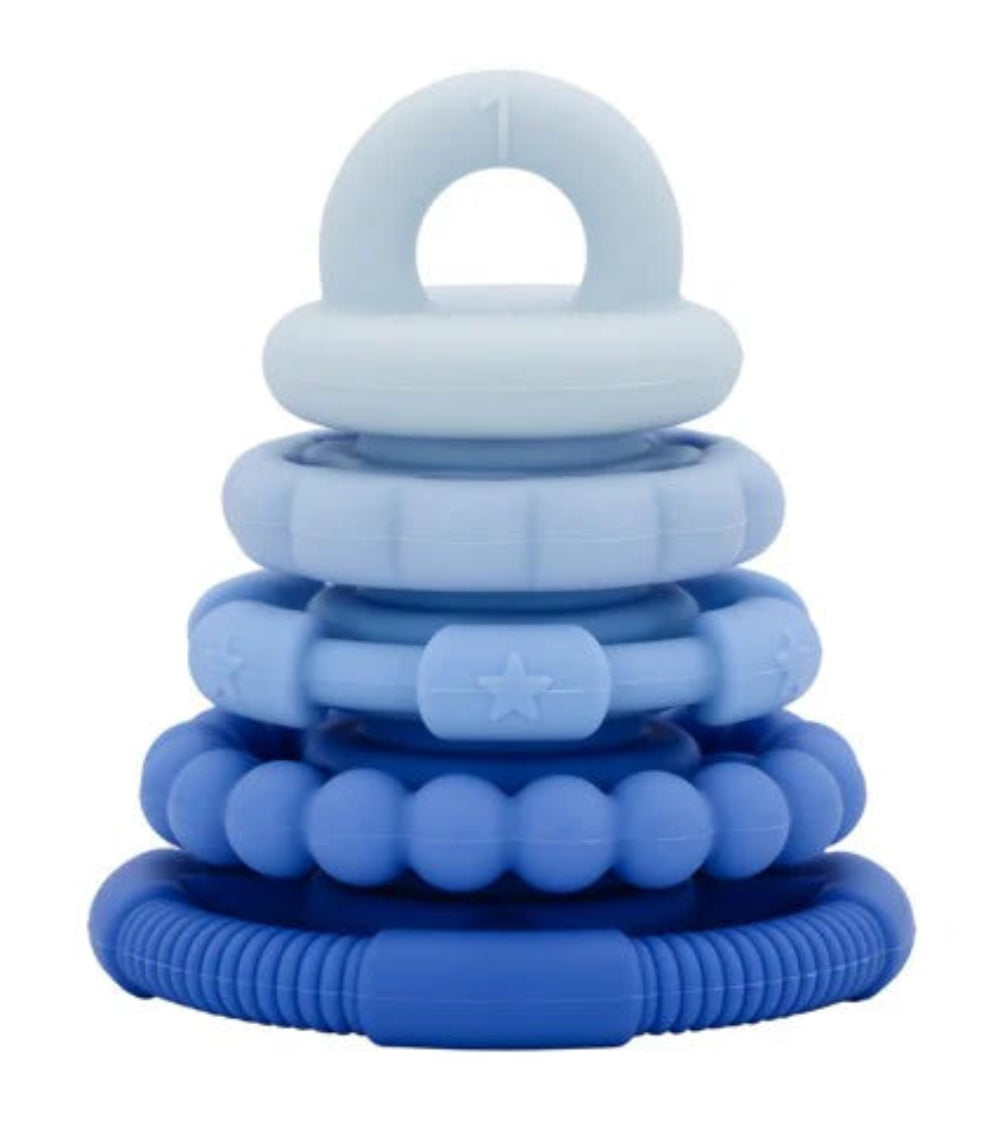 JELLYSTONE DESIGNS SILICONE RAINBOW STACKER AND TEETHER BLUEBERRY