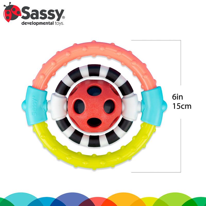 SASSY BABY SPIN AND CHEW RATTLE RING