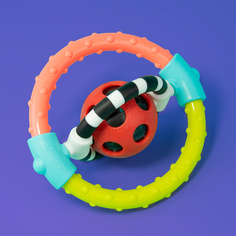 SASSY BABY SPIN AND CHEW RATTLE RING