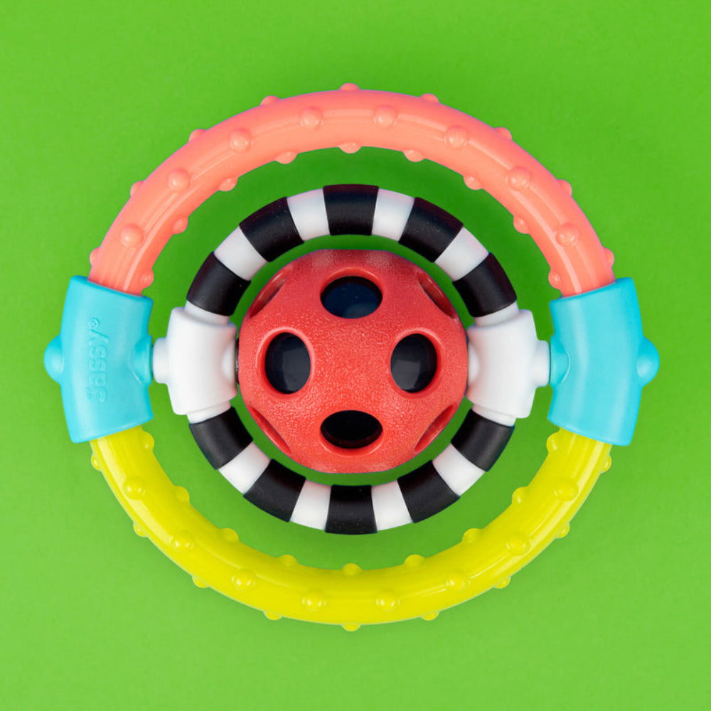 SASSY BABY SPIN AND CHEW RATTLE RING