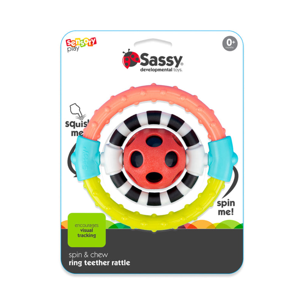 SASSY BABY SPIN AND CHEW RATTLE RING