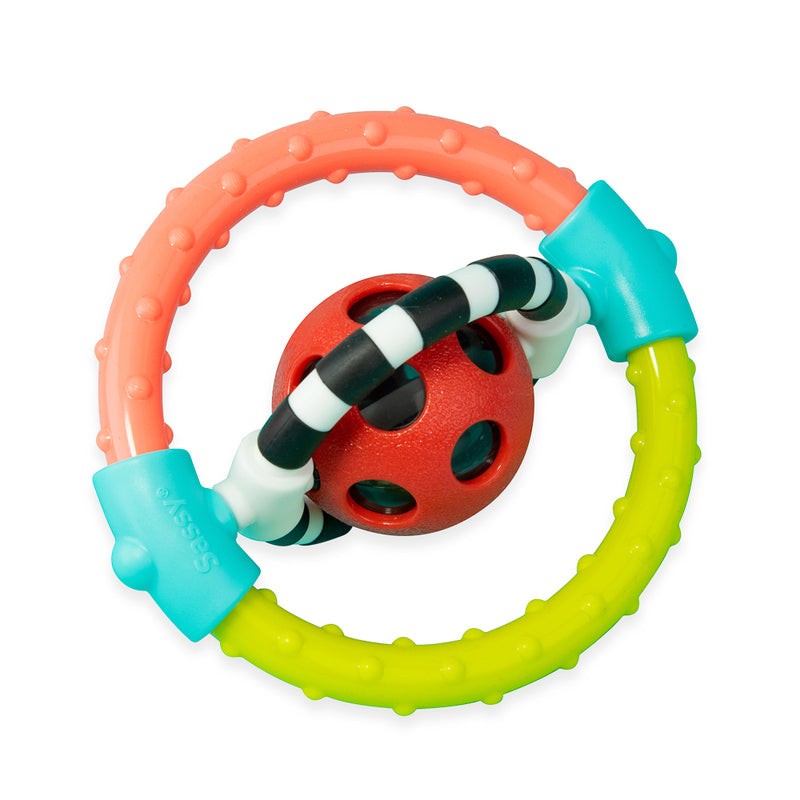 SASSY BABY SPIN AND CHEW RATTLE RING