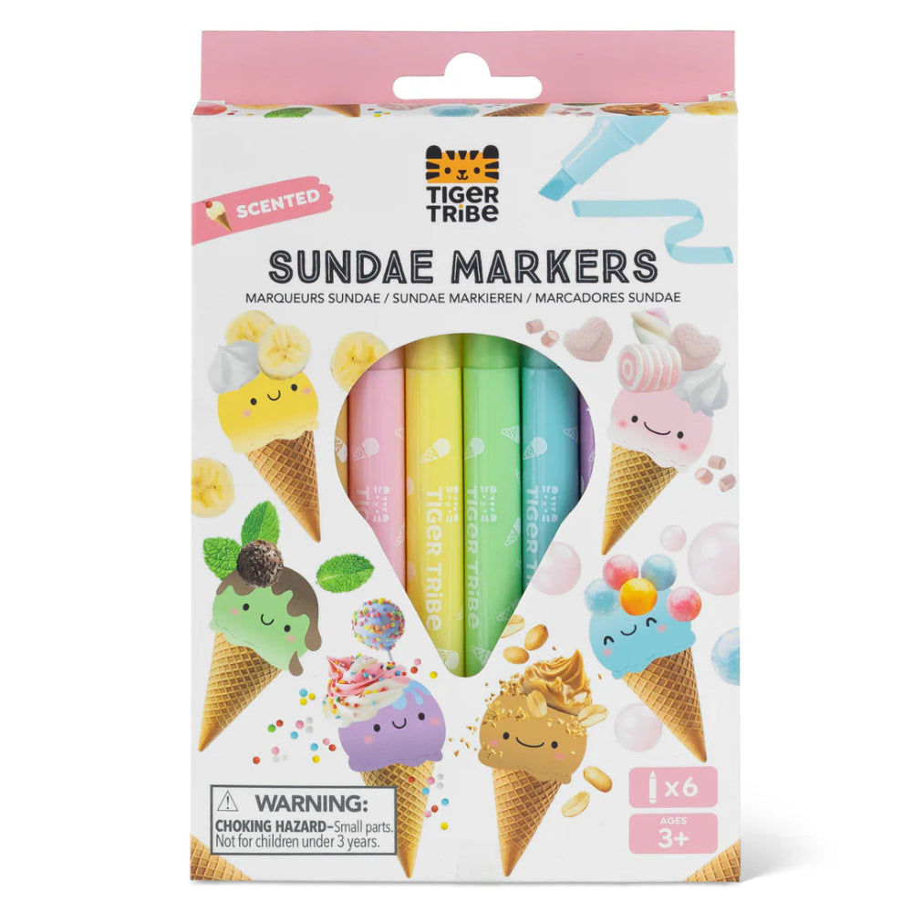 TIGER TRIBE SCENTED SUNDAE MARKERS 6 PACK