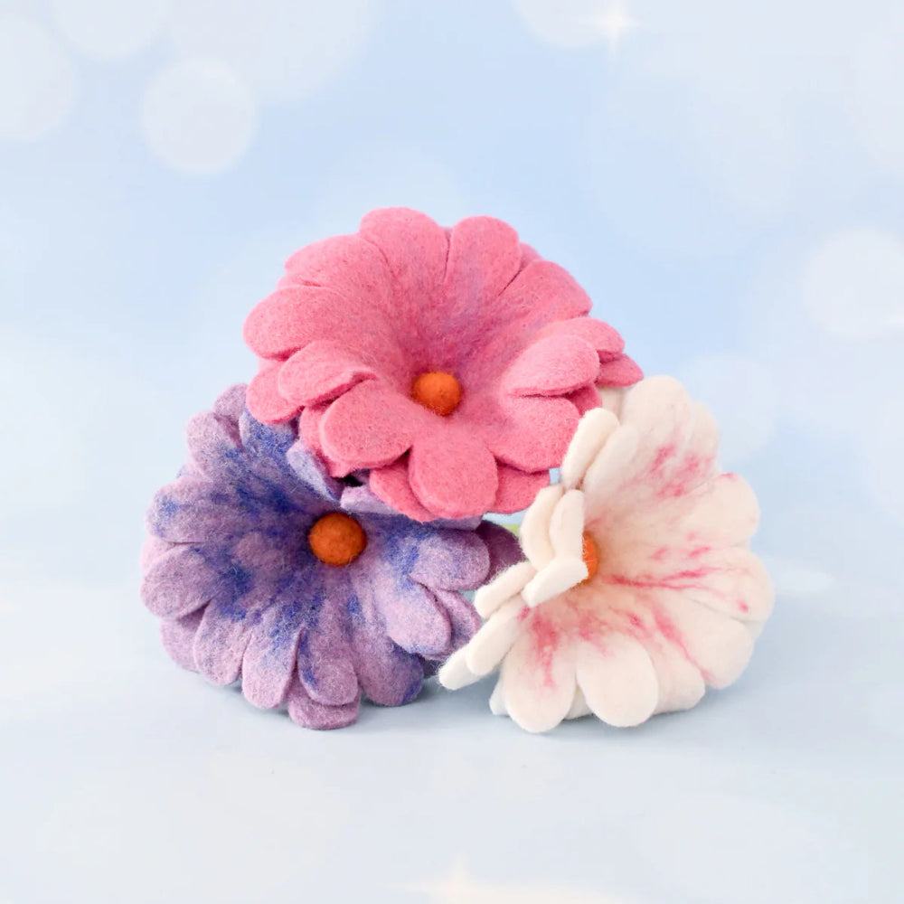 TARA TREASURES FELT PASTEL FLOWER SET OF 3